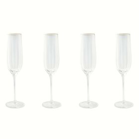 Thyme & Table 4-Piece Scalloped Champagne Flute Glass Set