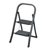 2 Step Ladder, Step Stool for Adults, Folding Step Stool with Wide Anti-Slip Pedal, Sturdy Steel Ladder