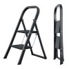 2 Step Ladder, Step Stool for Adults, Folding Step Stool with Wide Anti-Slip Pedal, Sturdy Steel Ladder