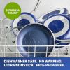 Blue 15-Piece Aluminum Ultra Durable Nonstick Diamond Embellished Cookware and Bakeware Set