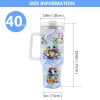 1pc 40oz Water Bottles,5D Little Turtle Series Tumbler,Large Capacity Stainless Steel Tumbler Insulation Cup With Lid And Straw For Women,Camping,Driv