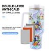 1pc 40oz Water Bottles,5D Little Turtle Series Tumbler,Large Capacity Stainless Steel Tumbler Insulation Cup With Lid And Straw For Women,Camping,Driv