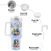 1pc 40oz Water Bottles,5D Little Turtle Series Tumbler,Large Capacity Stainless Steel Tumbler Insulation Cup With Lid And Straw For Women,Camping,Driv